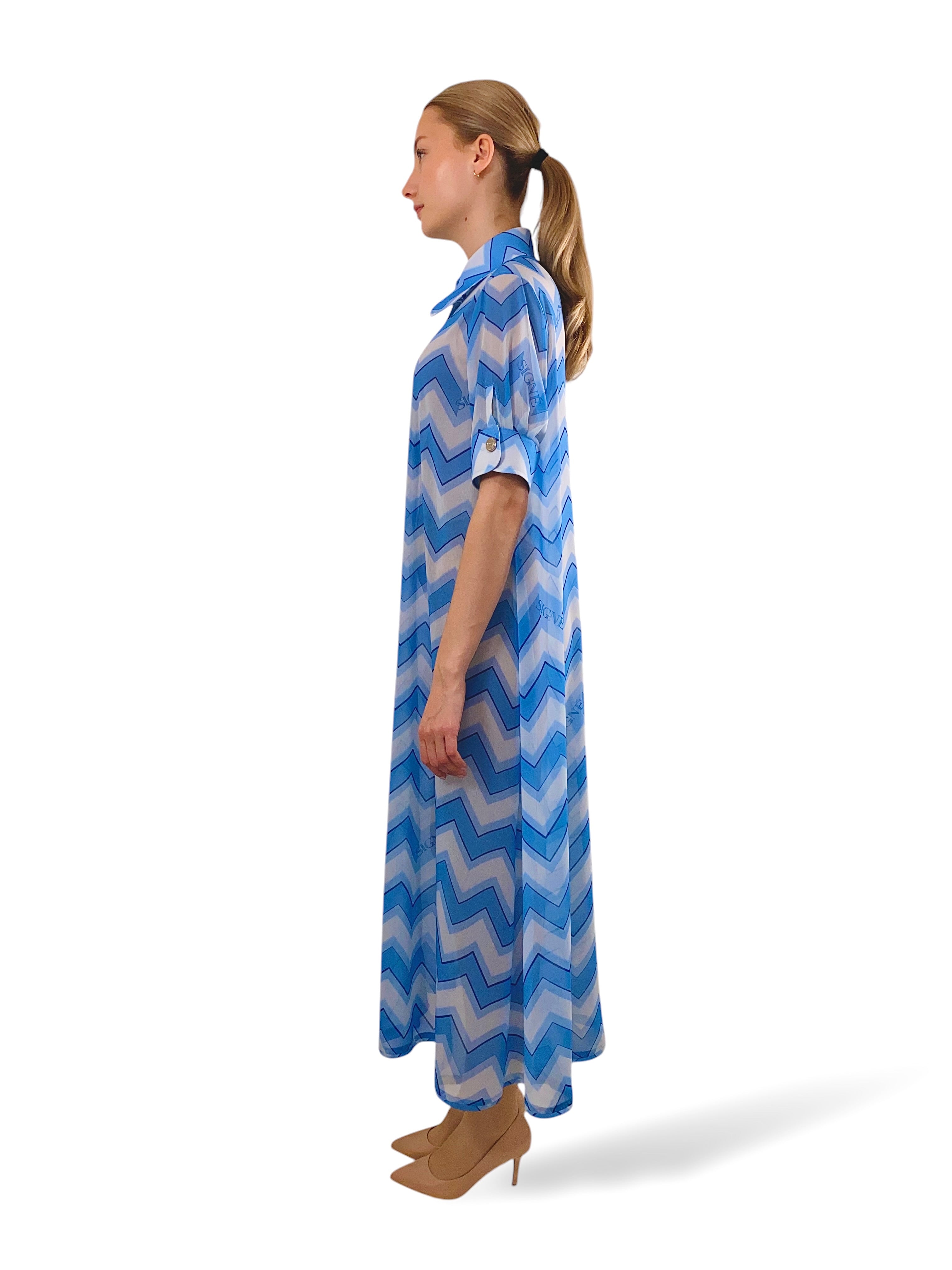 Zig Zag Kjole i Maxi-længde